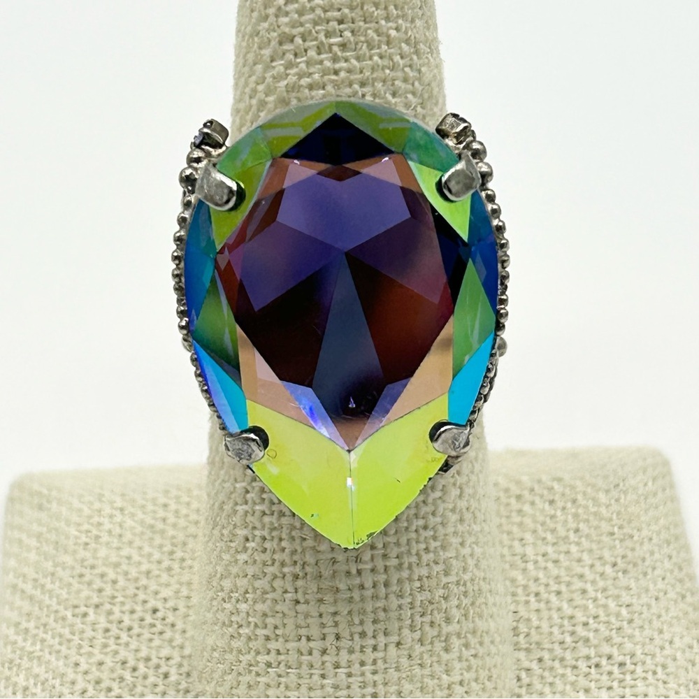 Sorrelli AB Crystal Teardrop Band Ring